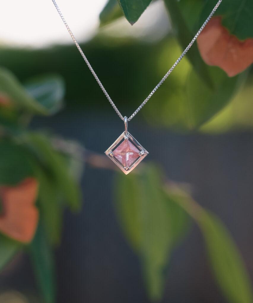 Radiant Sunstone Necklace - Oregon Sunstone and Argentium Silver by Joy Garden Jewelry